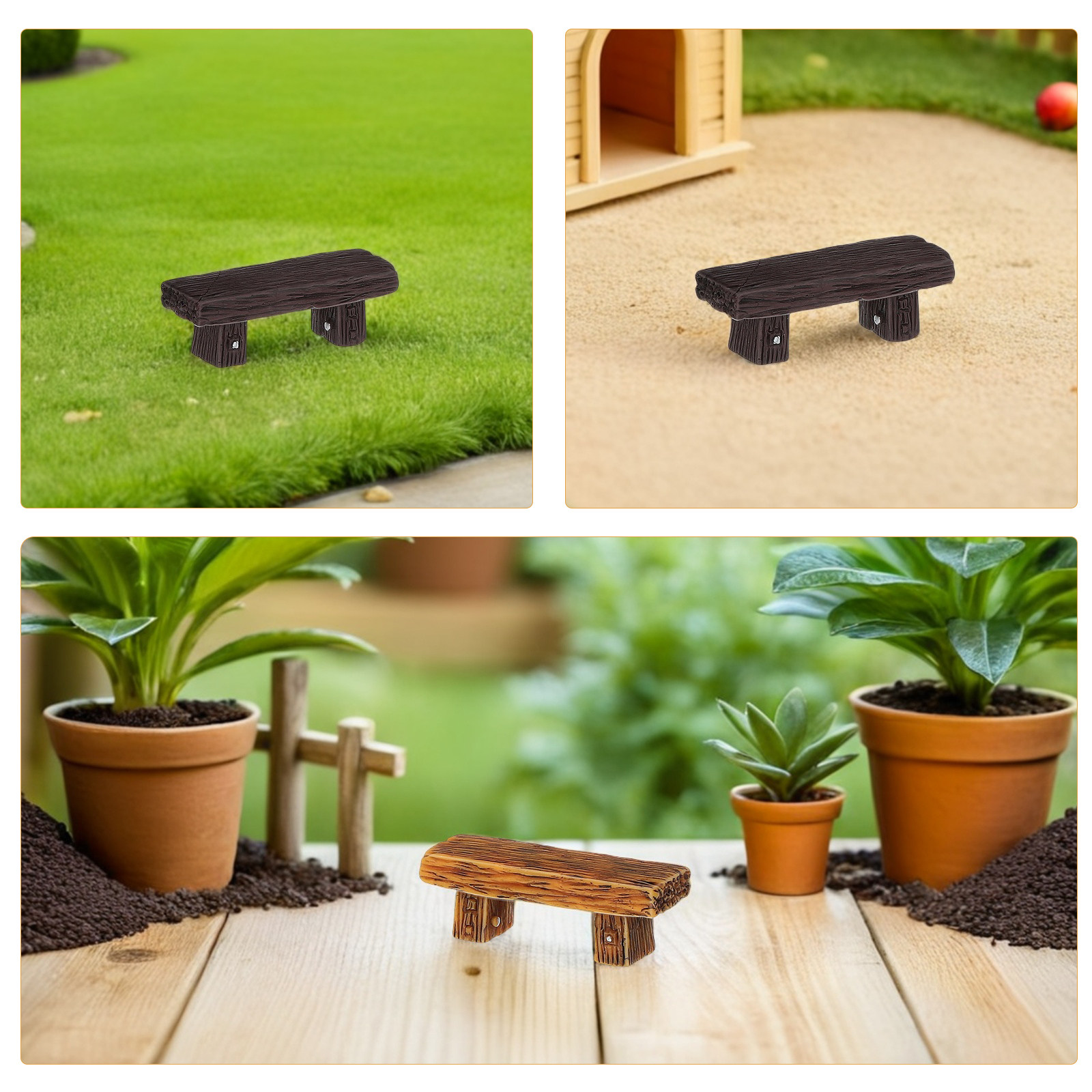 12Pcs Miniature Resin Bench Vi - Bonsai Garden Landscape Design 评论和价格
