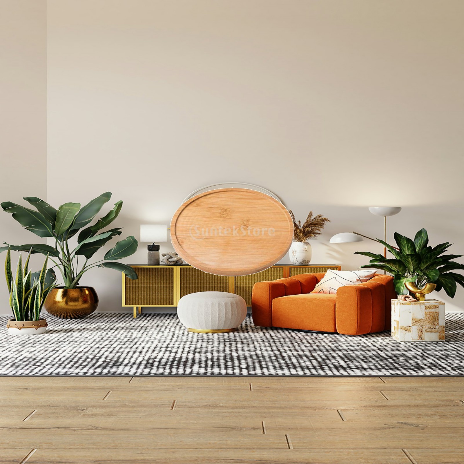 Industrial Tray Bamboo Plant S - Drip Tray Saucer 评论和价格