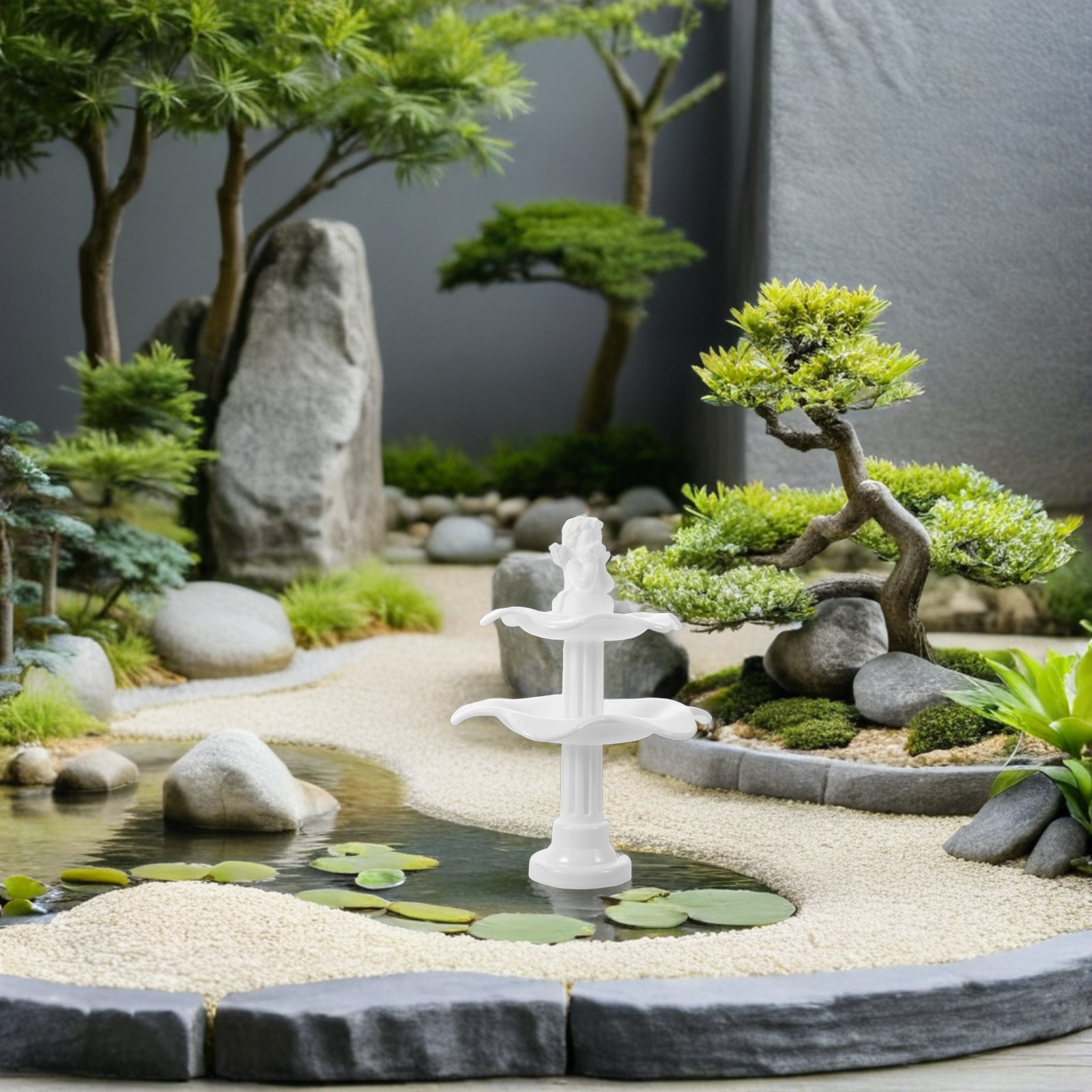 2Pcs Two-Tier Plastic Miniatur - Bonsai Garden Landscape Design 评论和价格