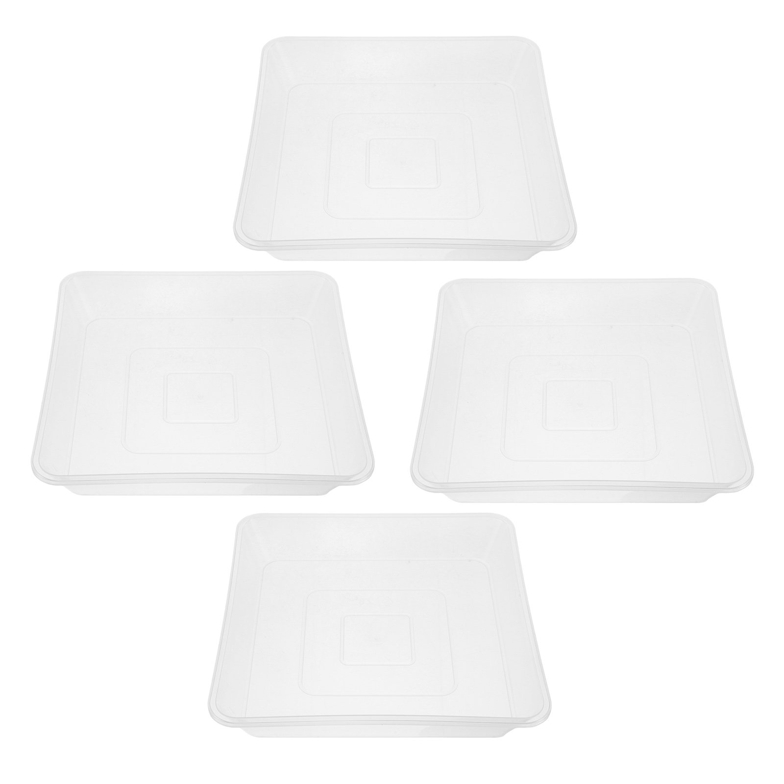 4Pcs Transparent Square Plant  - Drip Tray Saucer 评论和价格